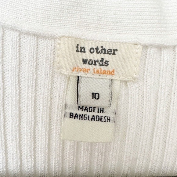 River Island Striped Sleeveless Button-up Sweater Dress Women's Navy Cream US 6 - Picture 5 of 7